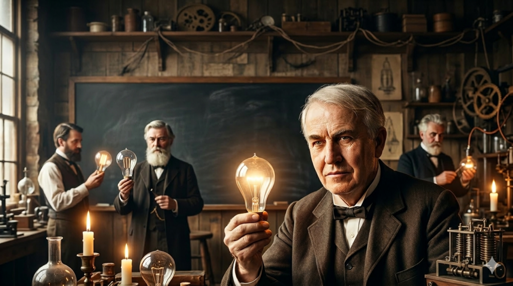 Quién inventó la bombilla?